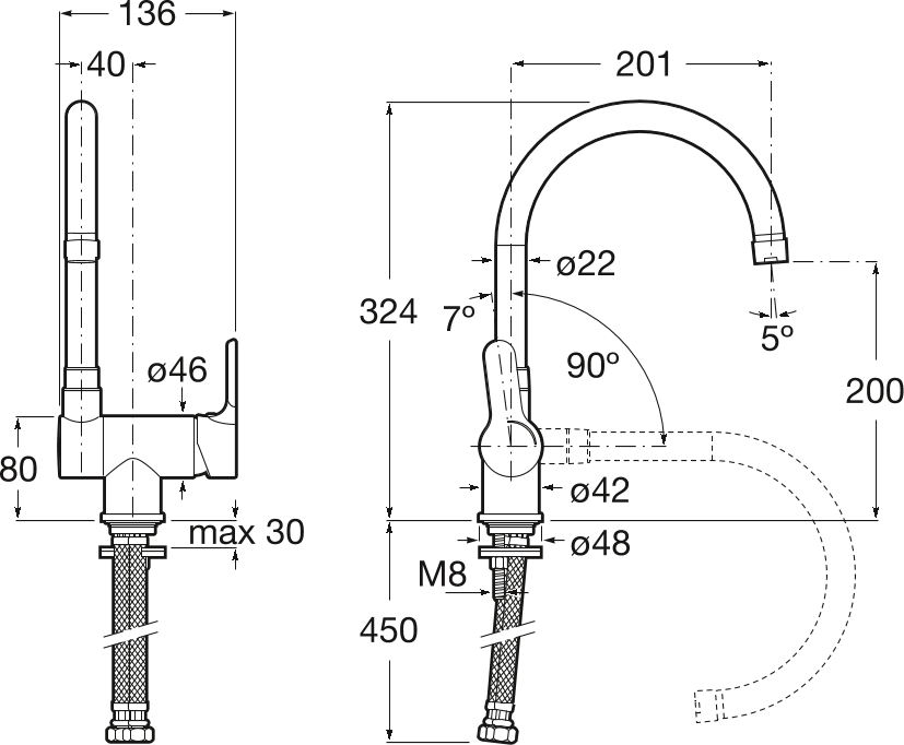 Смеситель для кухонной мойки Roca L20 5A8209C00