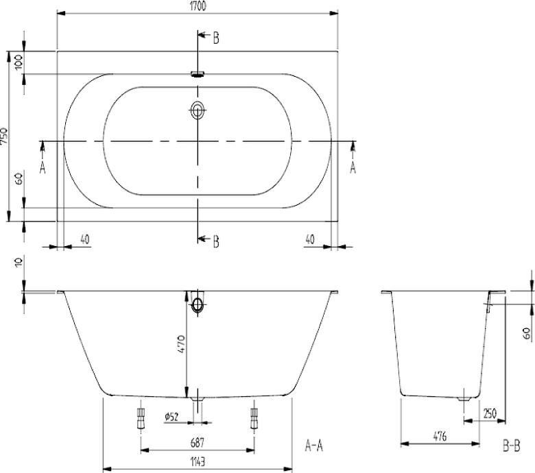 Акриловая ванна Villeroy & Boch Oberon 2.0 170x75 UBQ170OBR2DV-01, белый