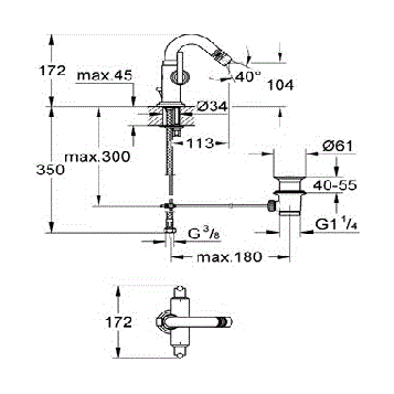 Смеситель для биде Grohe Atrio 32301000