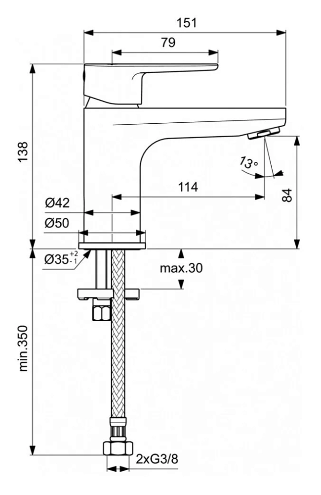 Смеситель для раковины Ideal Standard Cerafine BC696AA хром