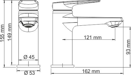 Смеситель для раковины WasserKRAFT Wiese 8403, оружейная сталь