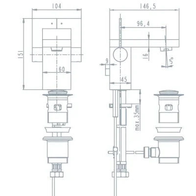 Смеситель для раковины Jado Cubic F1447AA хром