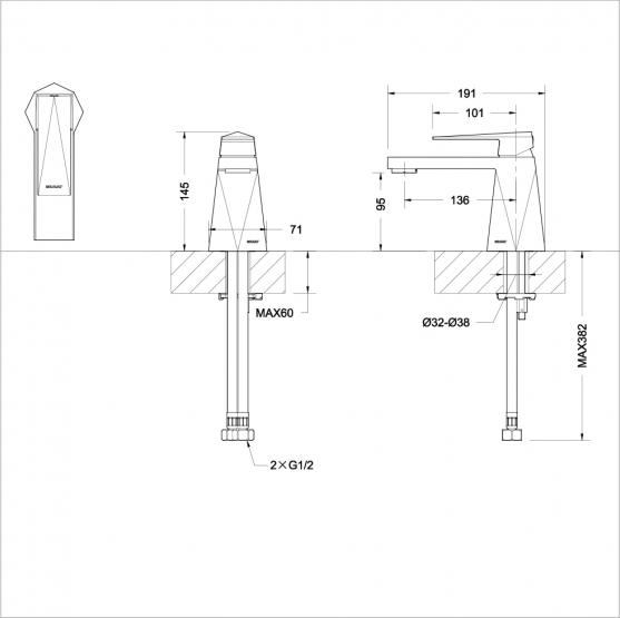 Смеситель Bravat Iceberg F176110C для раковины