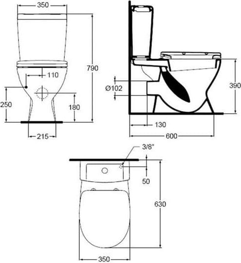 Унитаз-компакт Ideal Standard Eurovit V337101 с крышкой-сиденьем микролифт