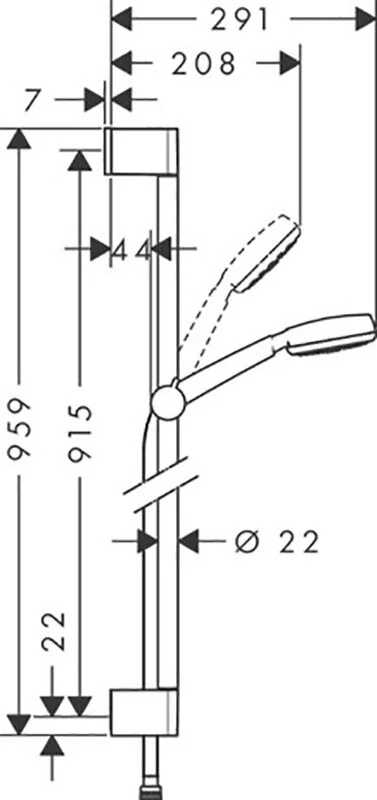 Душевой гарнитур Hansgrohe Crometta 100 26658400 хром, белый