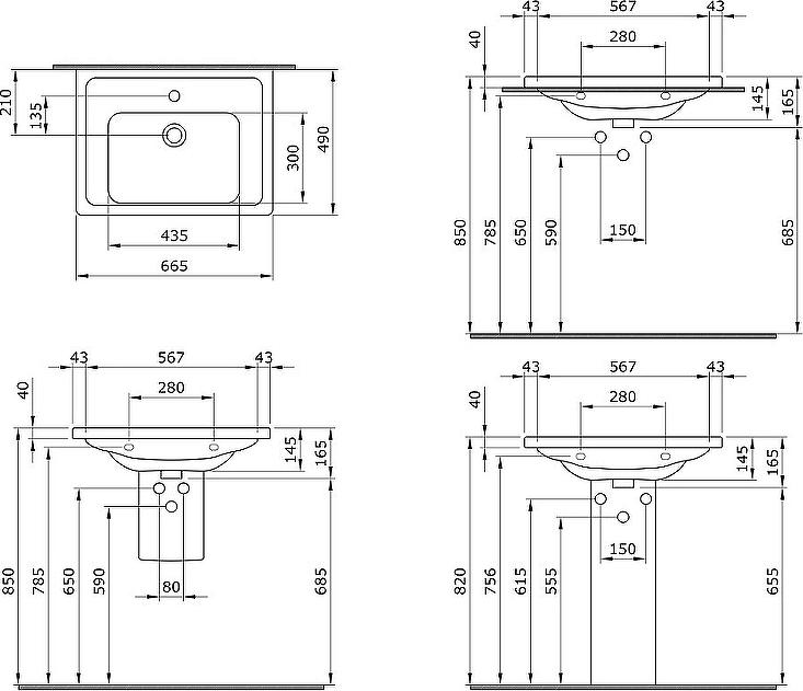 Раковина Bocchi Taormina Pro 1007-001-0126, белый глянец