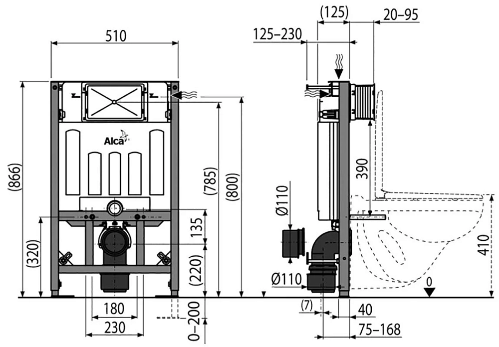 Инсталляция AlcaPlast AM101/850W