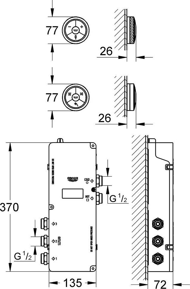 Электронная панель управления Grohe F-digital 36295000