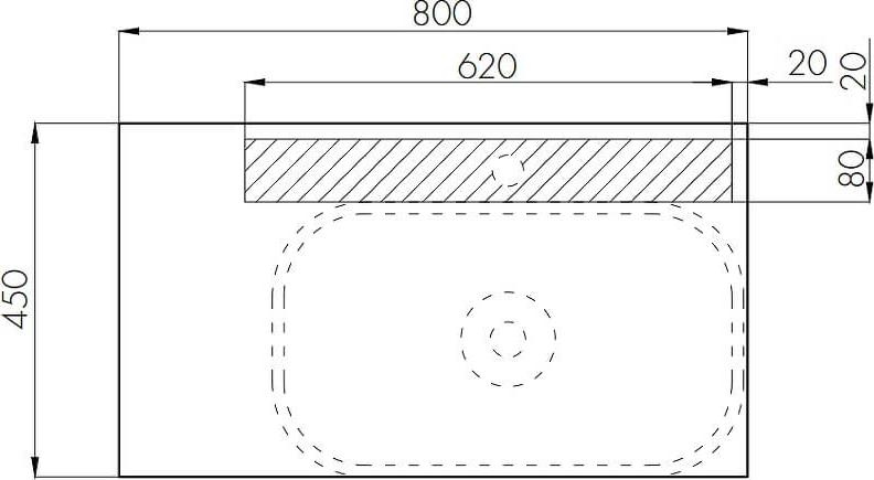 Столешница Aquaton Мишель 80 1A253003MIX40, дуб эндгрейн