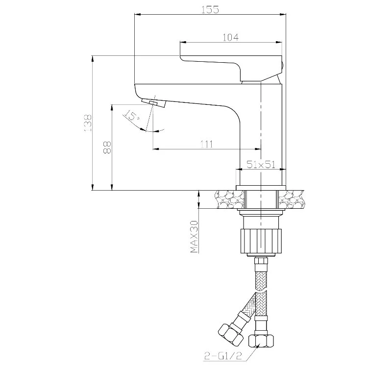 Смеситель для раковины Esko Berlin BR26M хром