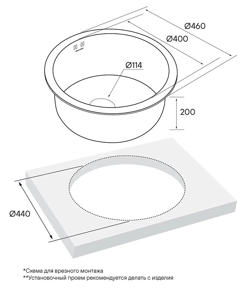 Кухонная мойка Paulmark Werra PM404646-BG золото