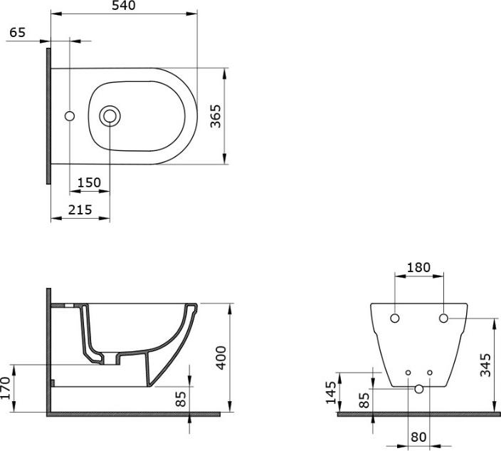 Подвесное биде Bocchi Taormina Arch 1121-005-0120, черный