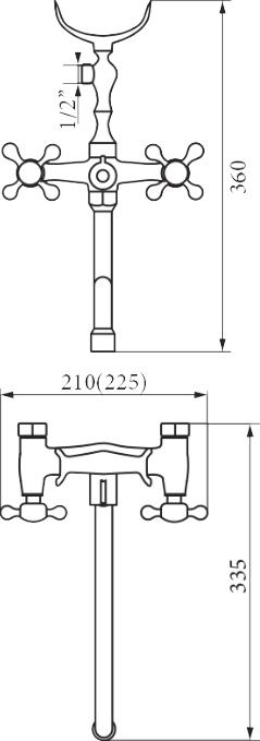 Смеситель Zorg Sanitary ZR 702 WD25-18 универсальный