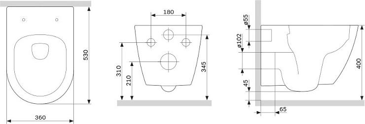 Подвесной унитаз Damixa Scandi Pure DX36C1700SC с сиденьем микролифт, белый