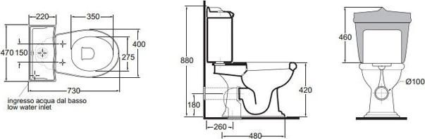 Чаша для унитаза Azzurra Jubilaeum JUB100/MBS bi