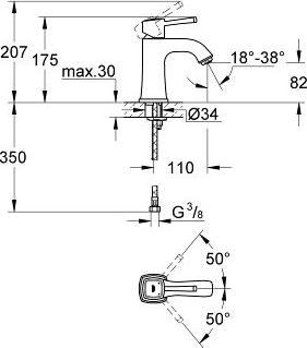 Смеситель для раковины Grohe Grandera 23310DA0 тёплый закат, глянец