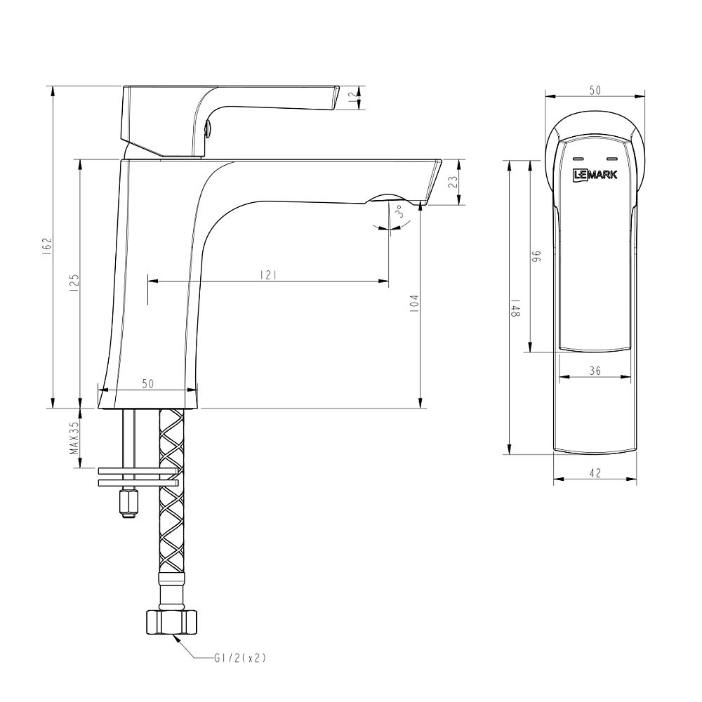 Смеситель для раковины Lemark Ursus LM7206BL черный