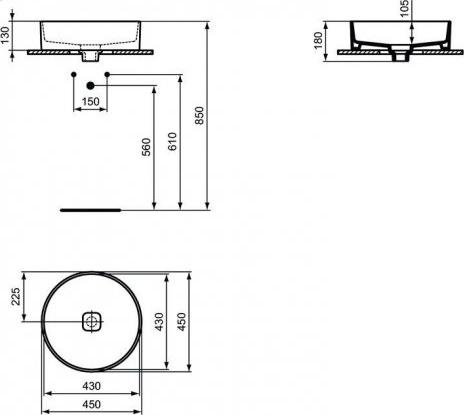 Раковина 45 см Ideal Standard Strada II T295901, белый