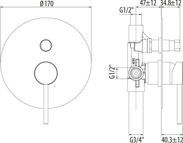 Смеситель для ванны Gattoni Circle Two 9134/91BO белый матовый