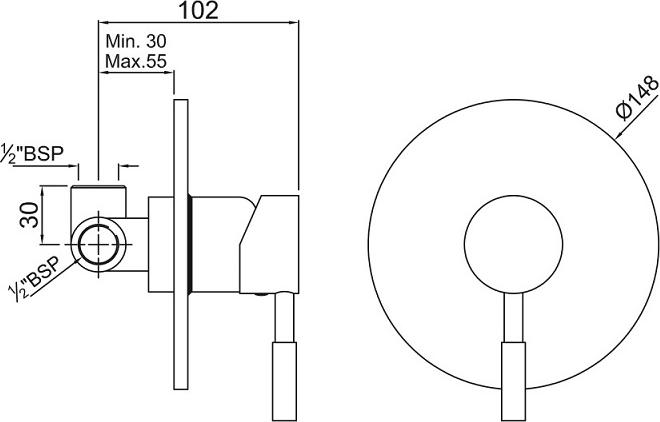 Смеситель для душа Jaquar Solo SOL-CHR-6139, хром