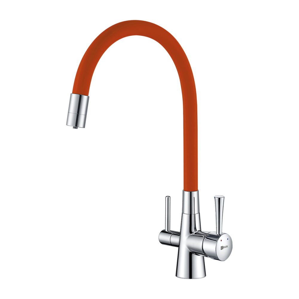 Смеситель с поворотным изливом Lemark Comfort LM3075C-Orange