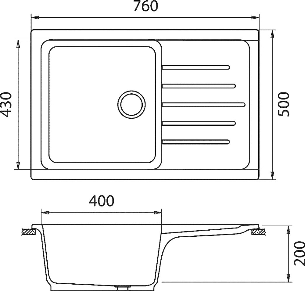 Кухонная мойка GranFest Practic GF-P760L терракот