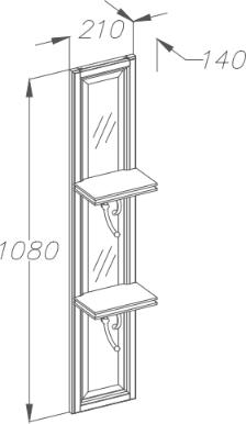 Зеркало Opadiris КОРСО-ОРО №11 00-00000608 21 слоновая кость (1013)