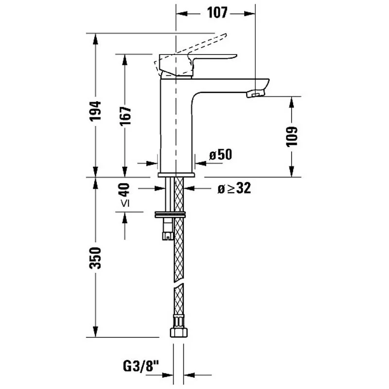 Смеситель для раковины Duravit A11020001010 хром