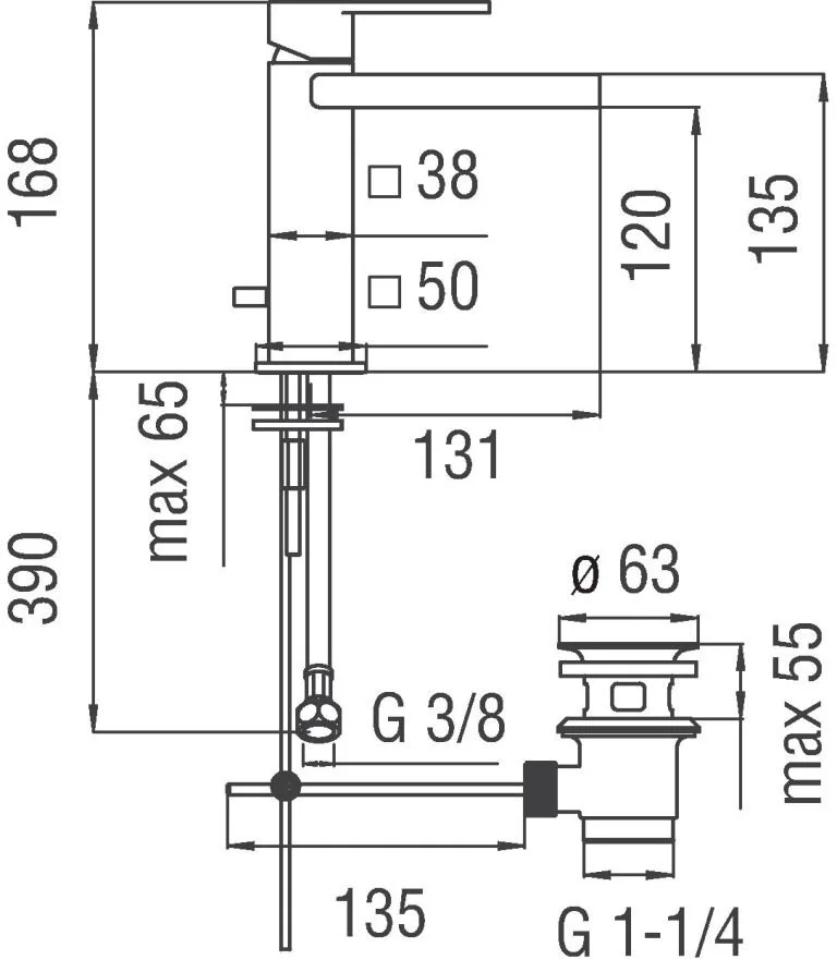 Смеситель для раковины Teknobili Loop LPC90118/1CR хром