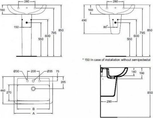 Полупьедестал для раковины Ideal Standard Washpoint W321001