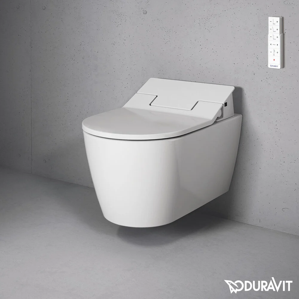 Подвесной унитаз Duravit Me by Starck 2528590000 Rimless с крышкой-сиденьем SensoWashSlim 611000002000300 Soft close, с функцией биде