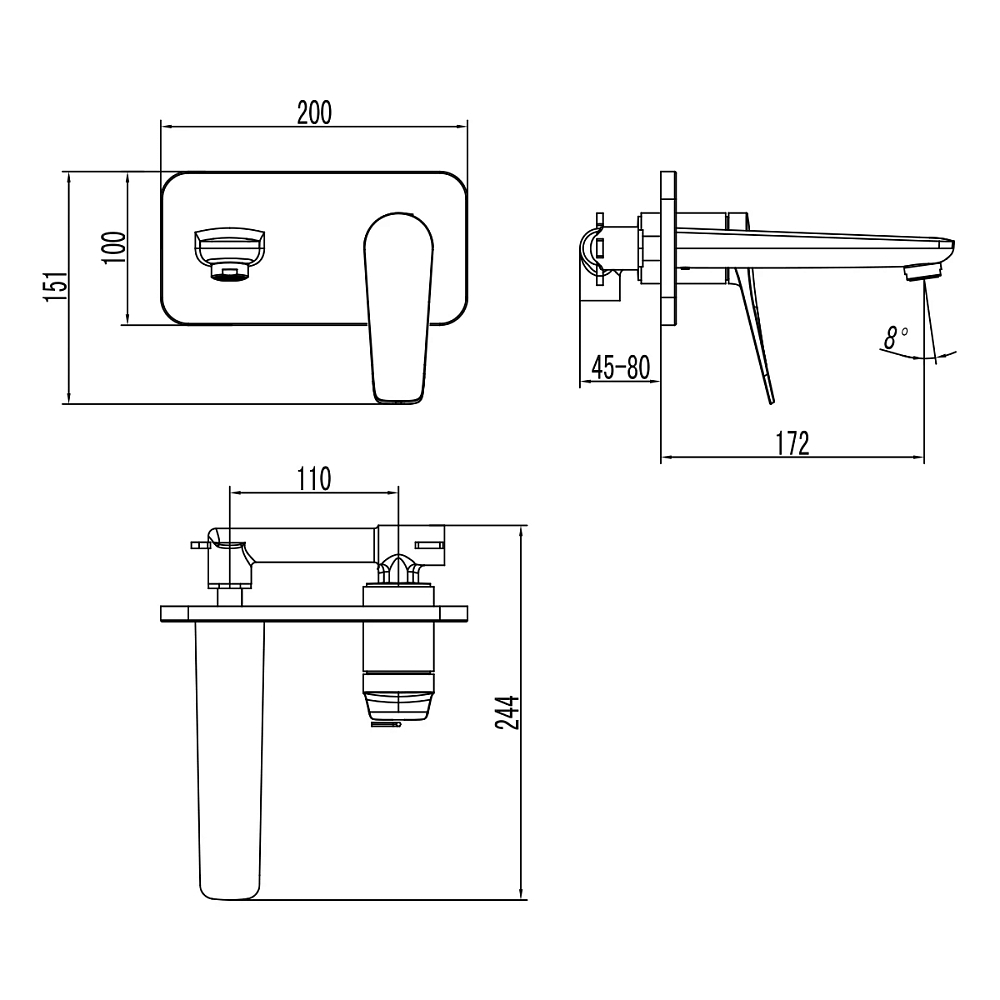 Смеситель для раковины Lemark Bronx LM3726BL черный