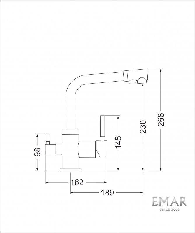 Смеситель для кухни Emar Best ECB - 3003N PVD Coppery медь