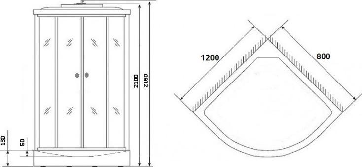 Душевая кабина Niagara Classic 35121433L 120х80х210 стекло тонированное