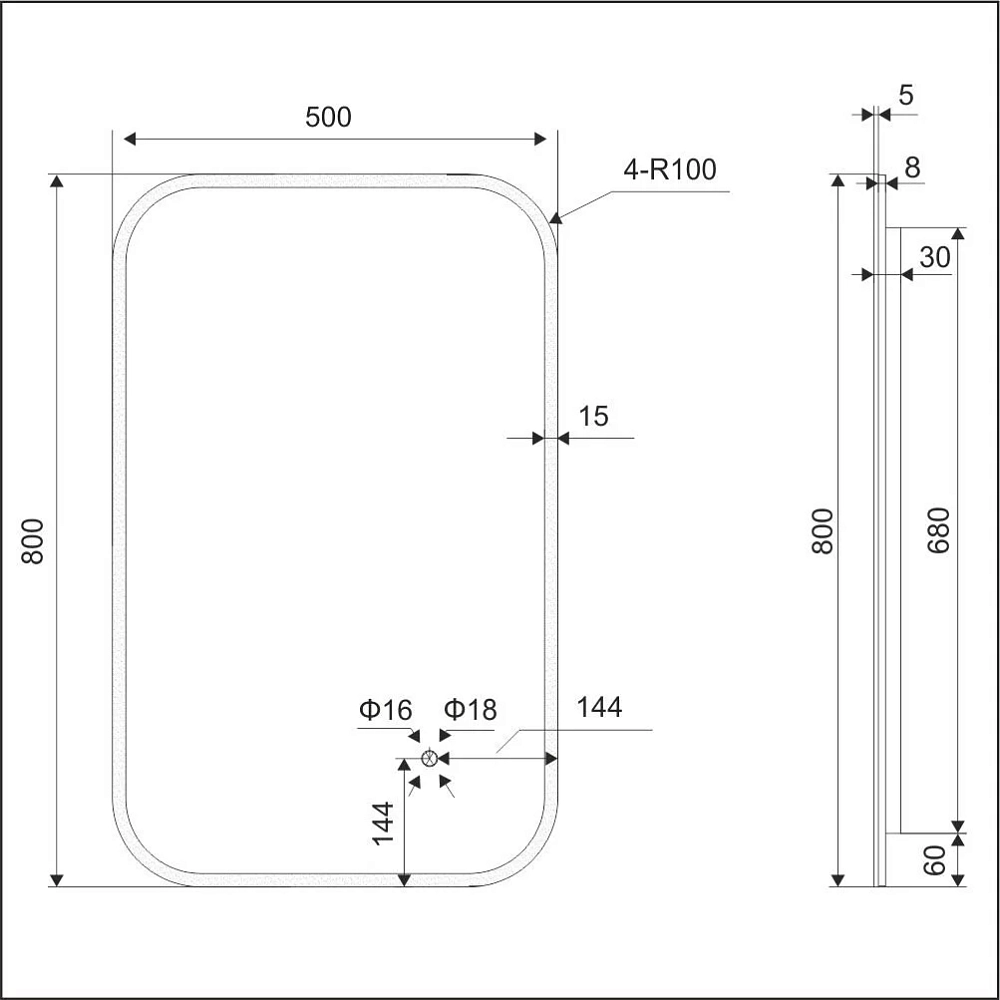 Зеркало Excellent Lumiro DOEX.LU080.050.AC белый