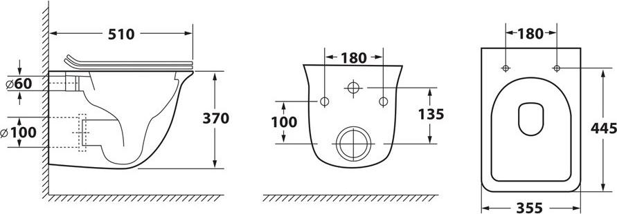 Подвесной унитаз OWL 1975 Eter OWLT190203 с крышкой-сиденье микролифт