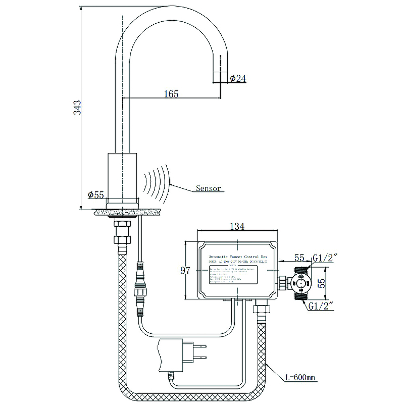 Сенсорный смеситель для кухни Raiber Sensor RSF88198 золото