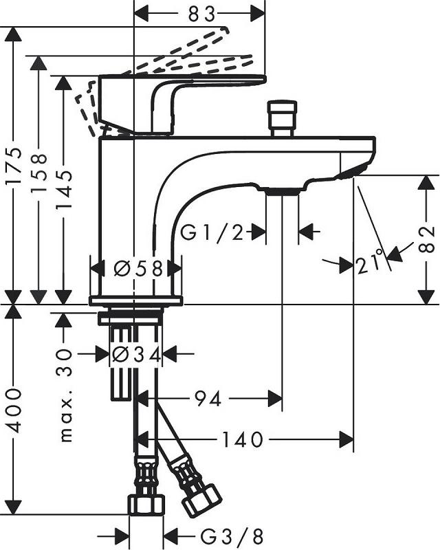 Смеситель для ванны c душем Hansgrohe Rebris S 72436000, хром