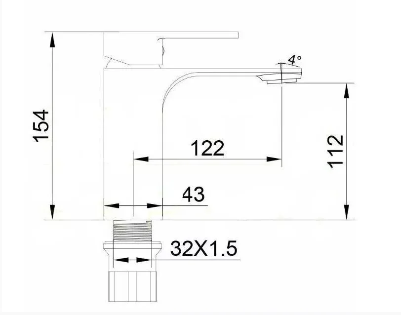 Смеситель для раковины Schein 8611-BP черный