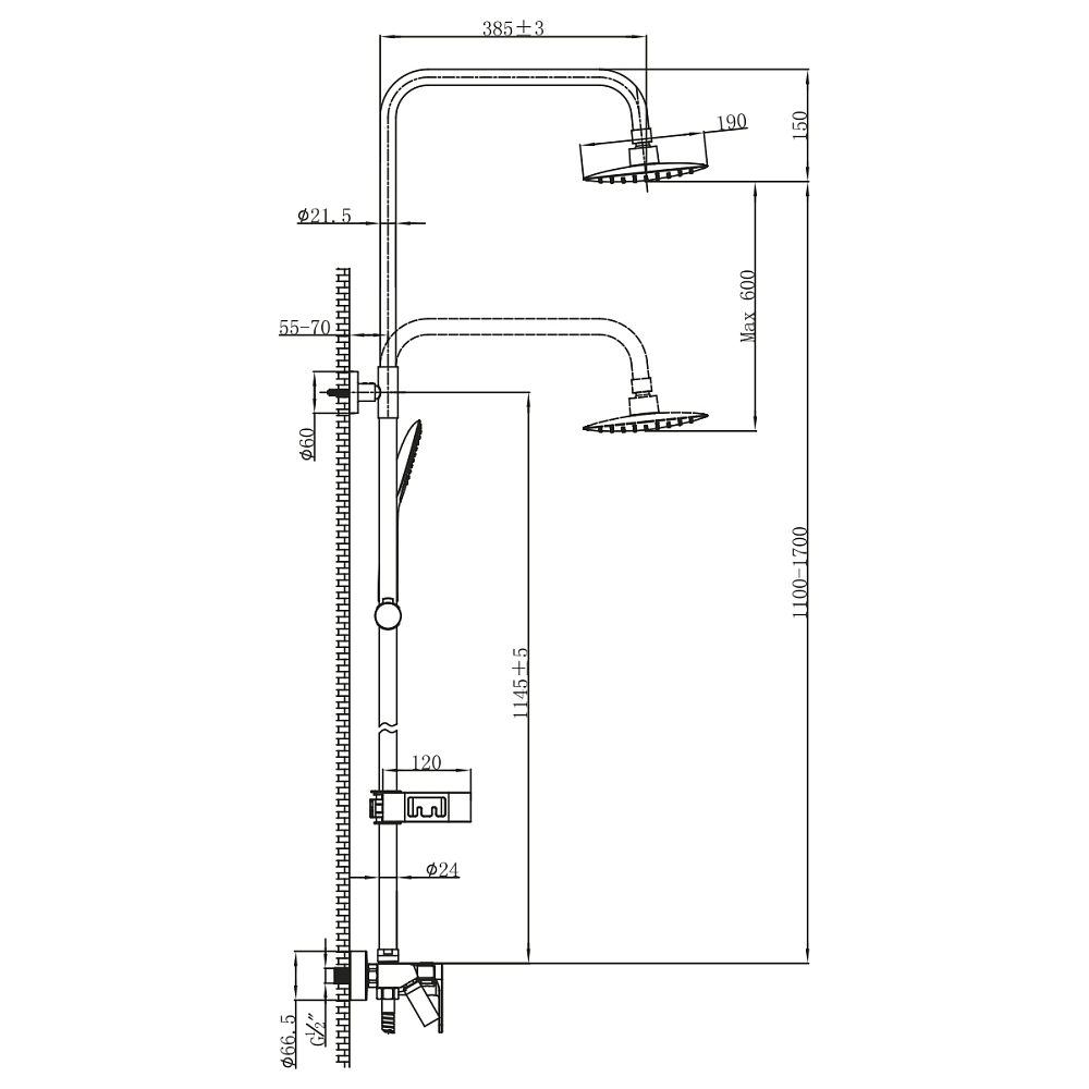 Душевая система Lemark Tropic LM7002BL черный