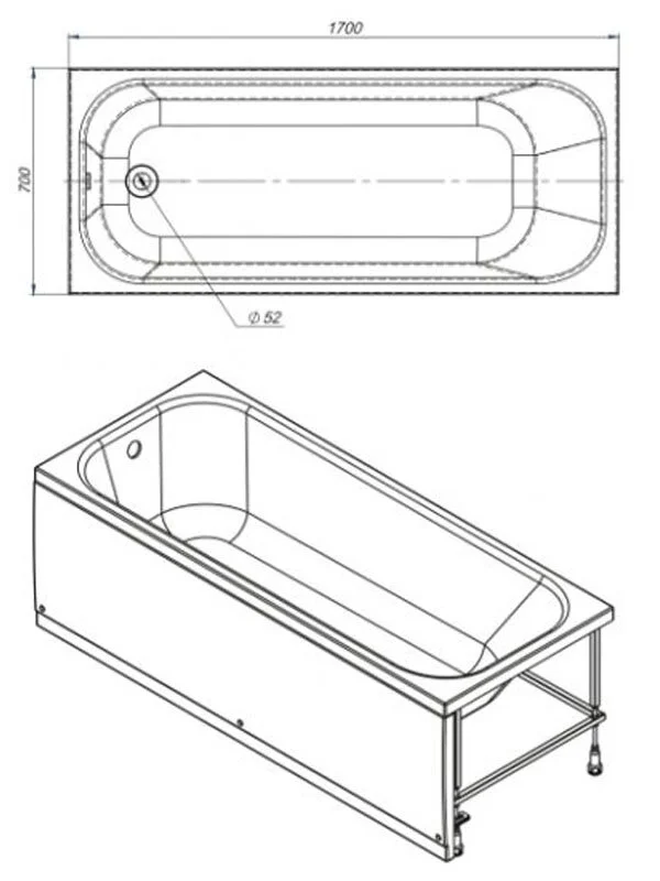 Акриловая ванна Mirsant Анапа MRV0054 белый