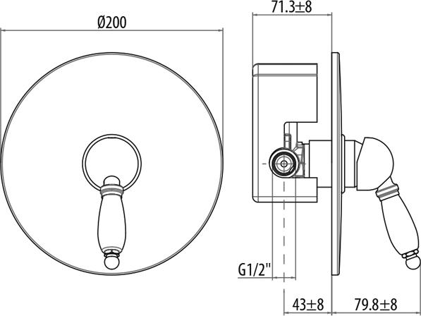 Смеситель для ванны Gattoni Orta 2730/27C0.CH OLD хром