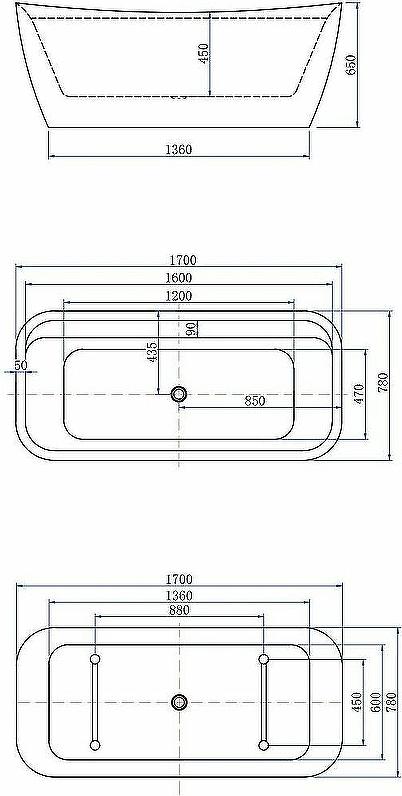 Акриловая ванна Allen Brau Infinity 170x78 2.21002.21, белый матовый