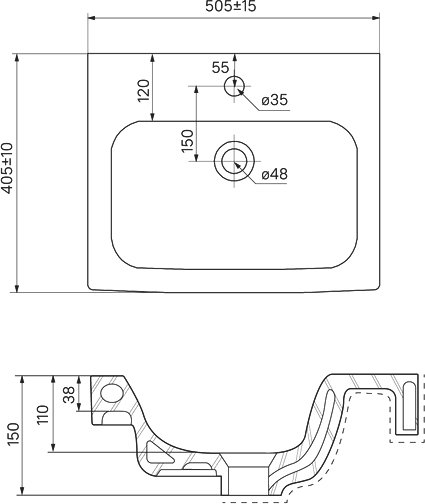 Раковина 50 см Iddis Wash Basin 0145000i28, белый