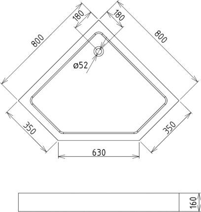 Поддон для душа Gemy ST09T 80х80 см