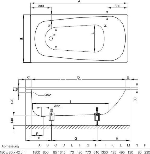 Стальная ванна Bette Form 180х80 3800-000