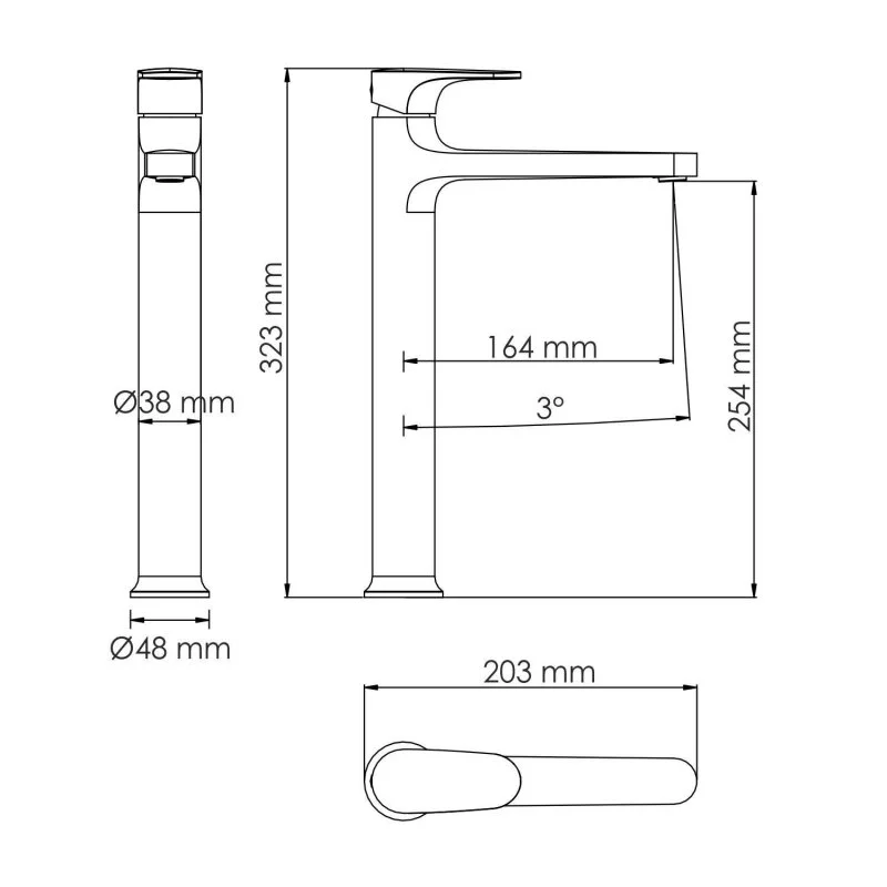 Смеситель для раковины WasserKRAFT Weida 3100 3103H хром