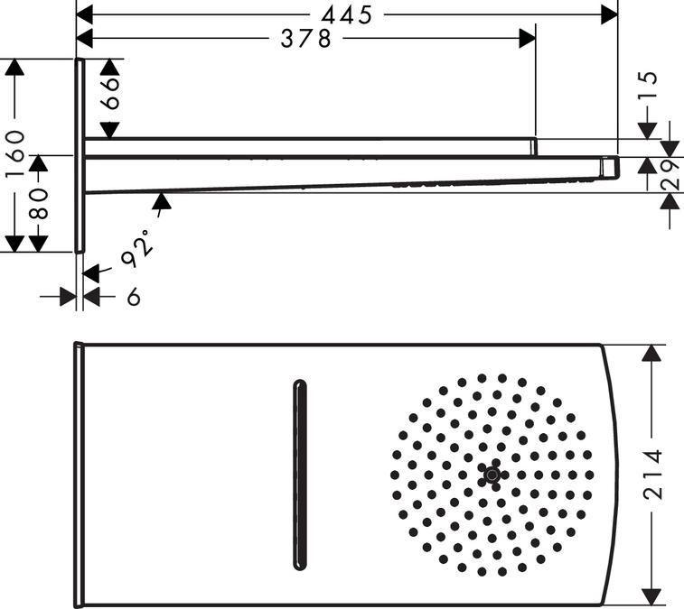 Верхний душ Hansgrohe Raindance Rainfall 180 AIR 2jet 28433400 хром/белый