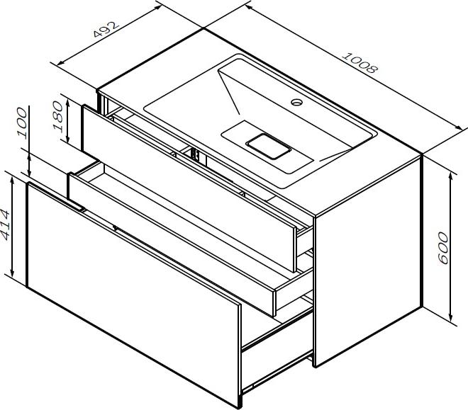 Тумба под раковину Am.Pm Inspire 2.0 M50AFHX1003WM 100 см цвет белый