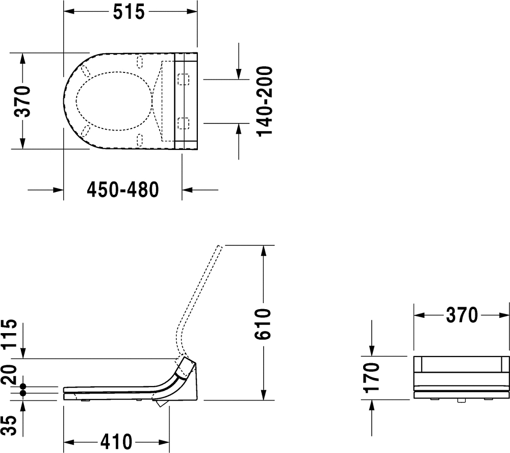 Крышка-сиденье Duravit Starck SensoWash 610001 002000300 с микролифтом петли хром функция биде